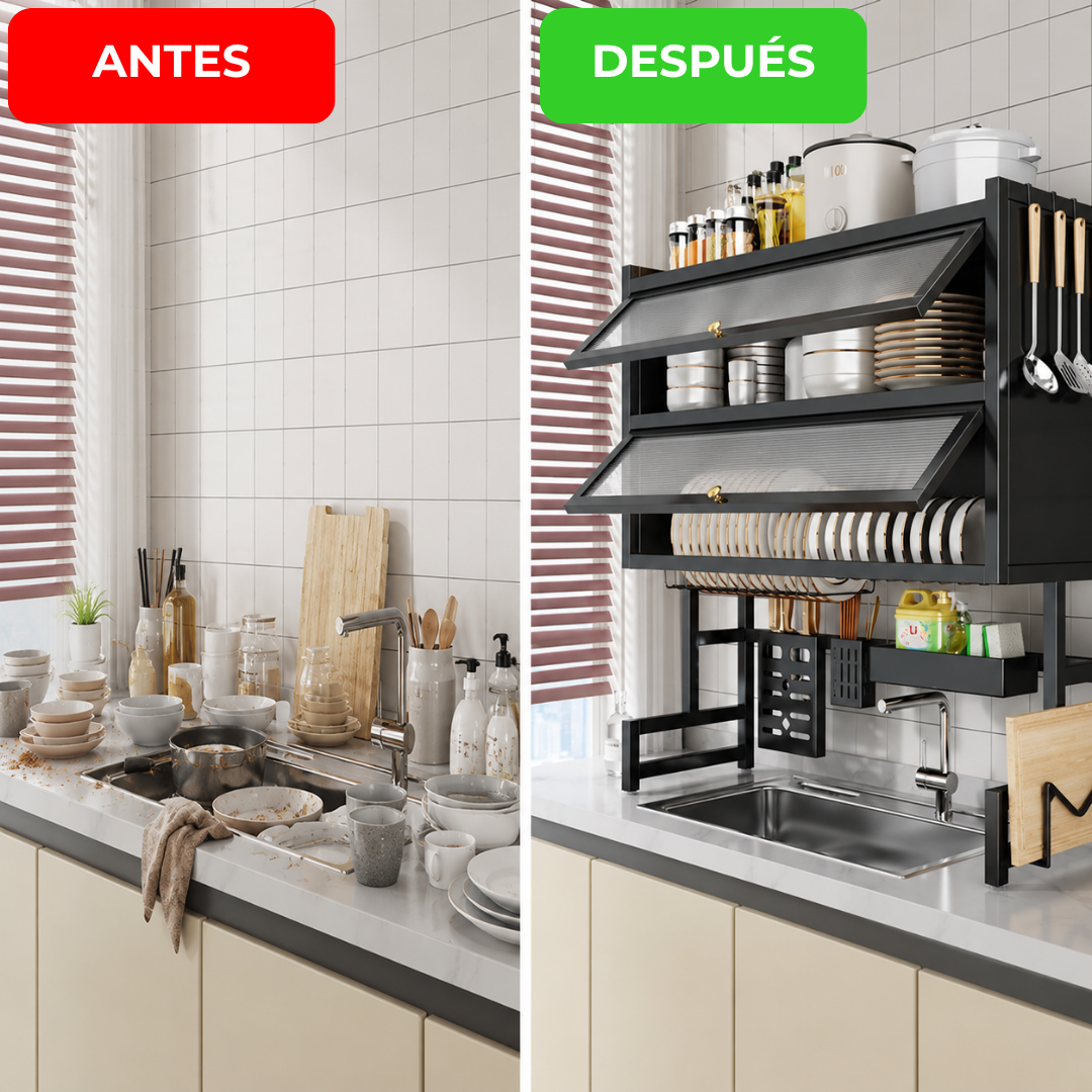 Escurridor 3 Níveles – Más Espacio, Menos Desorden!